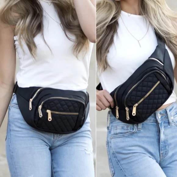 LAST ONE! On Trend Quilted Belt Bag that Easily Transitions to a Sling Bag - Picture 2 of 4